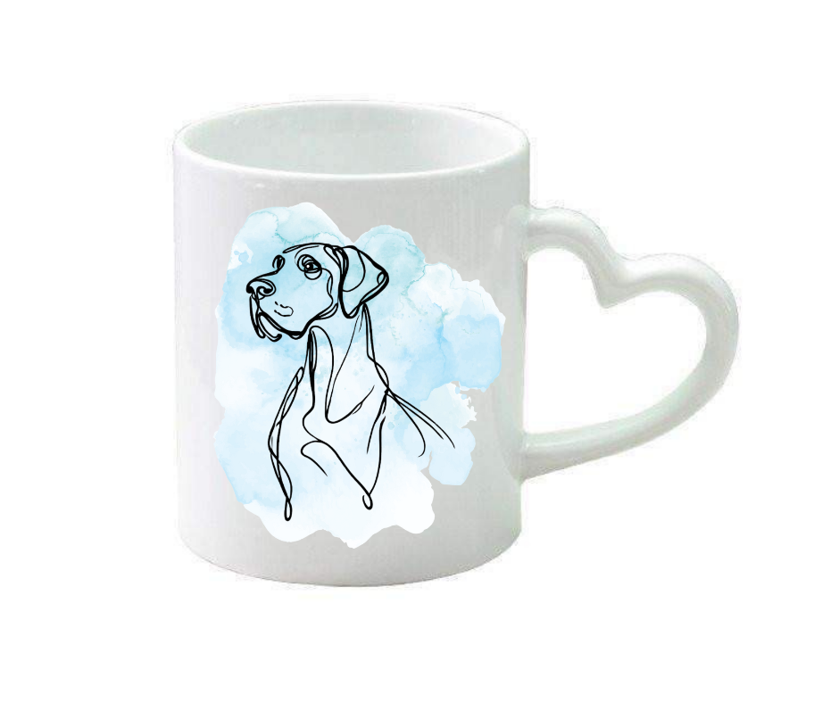 Personalised heart handle mug
