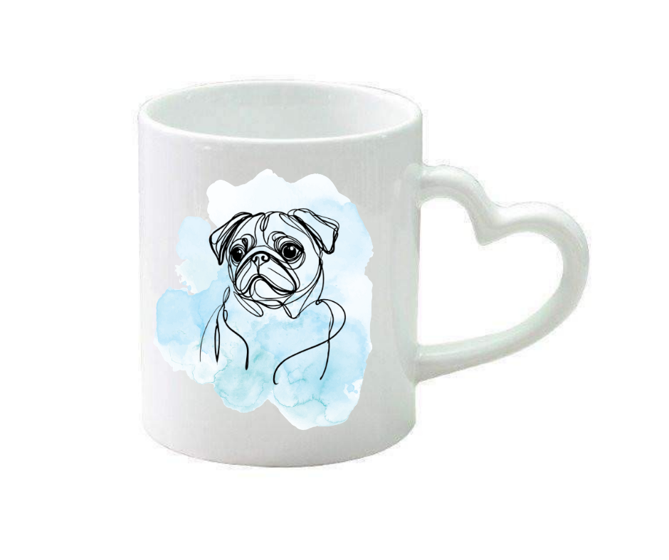 Personalised heart handle mug