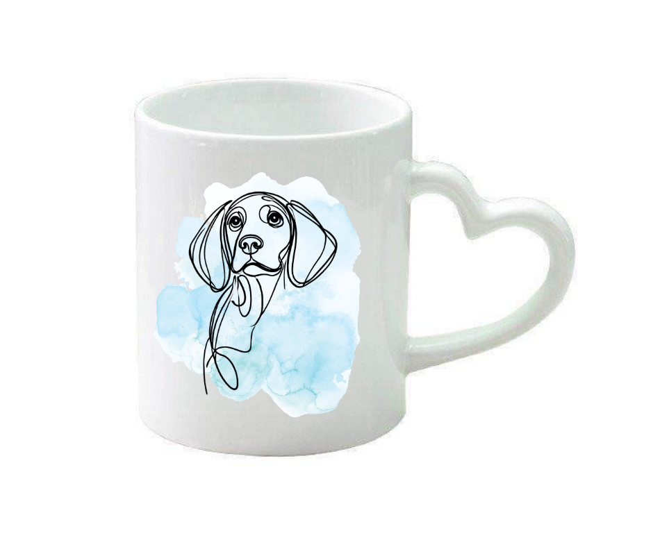Personalised heart handle mug