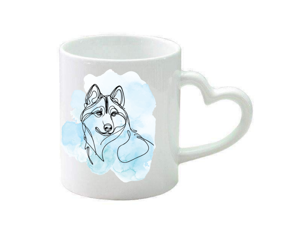 Personalised heart handle mug