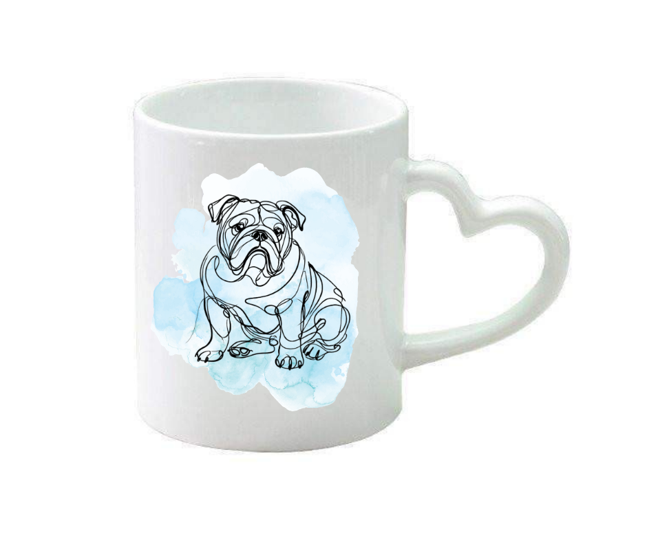 Personalised heart handle mug