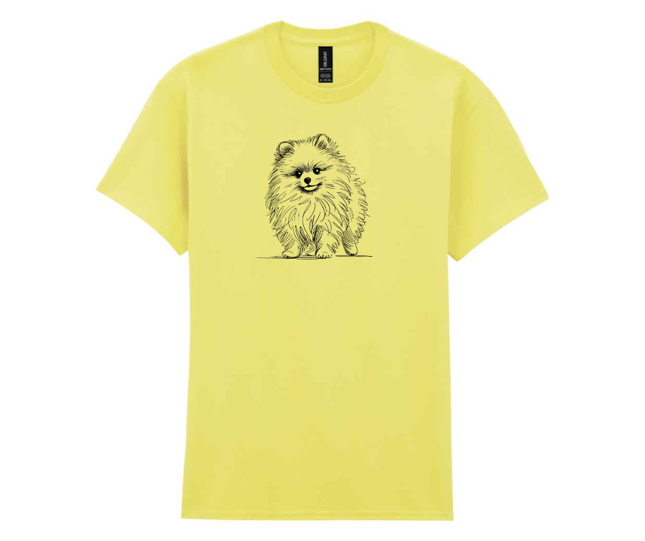 Minimalist doggy t-shirt - Yellow