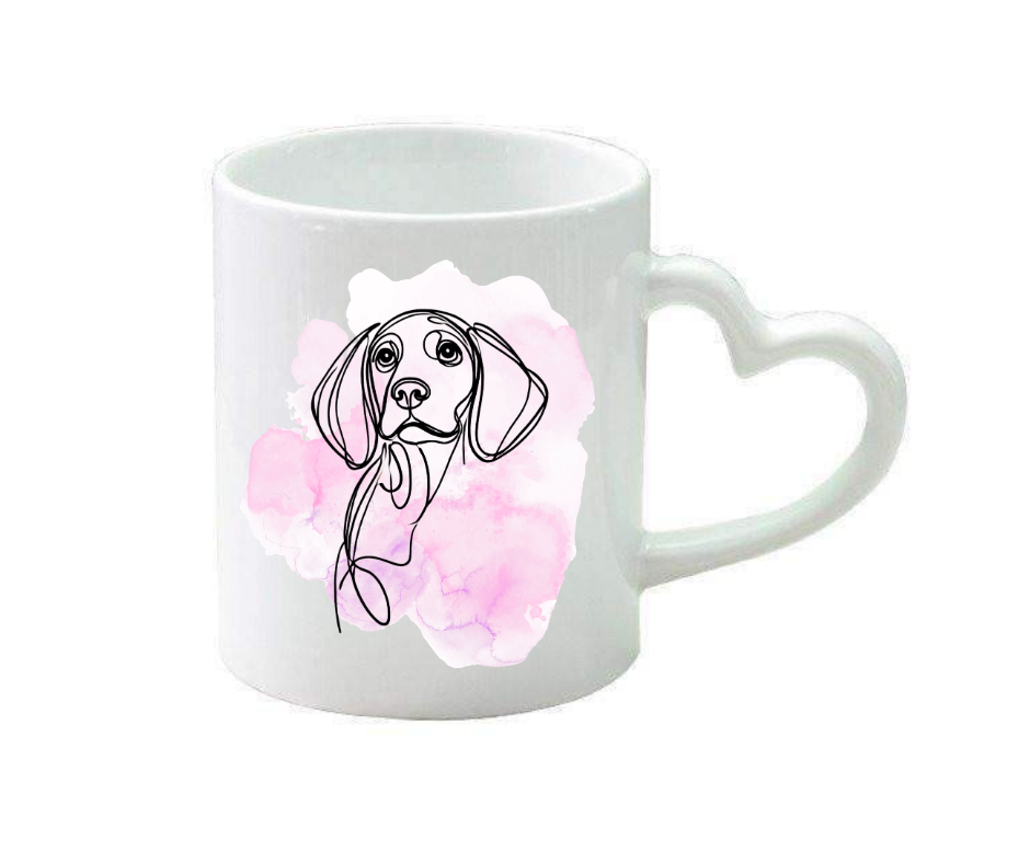 Personalised heart handle mug