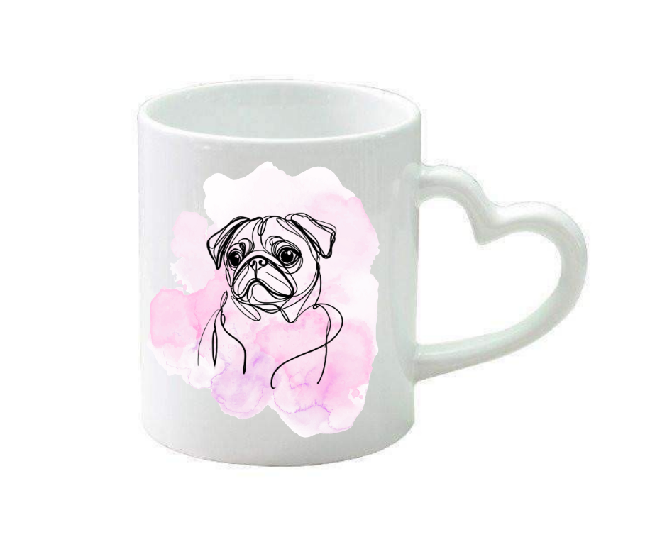 Personalised heart handle mug