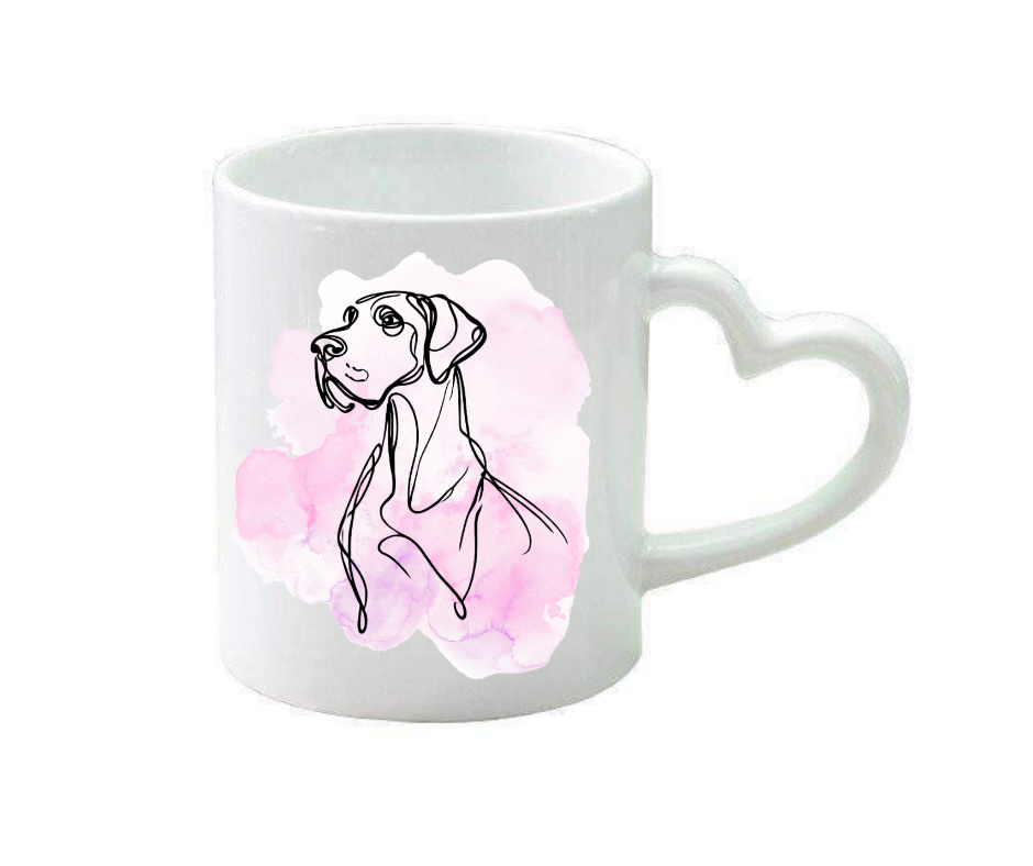 Personalised heart handle mug