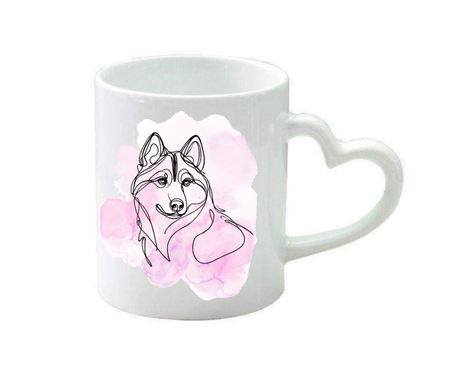 Personalised heart handle mug