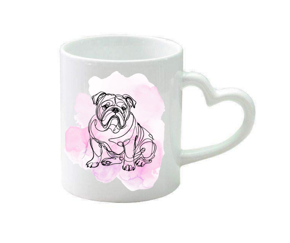 Personalised heart handle mug