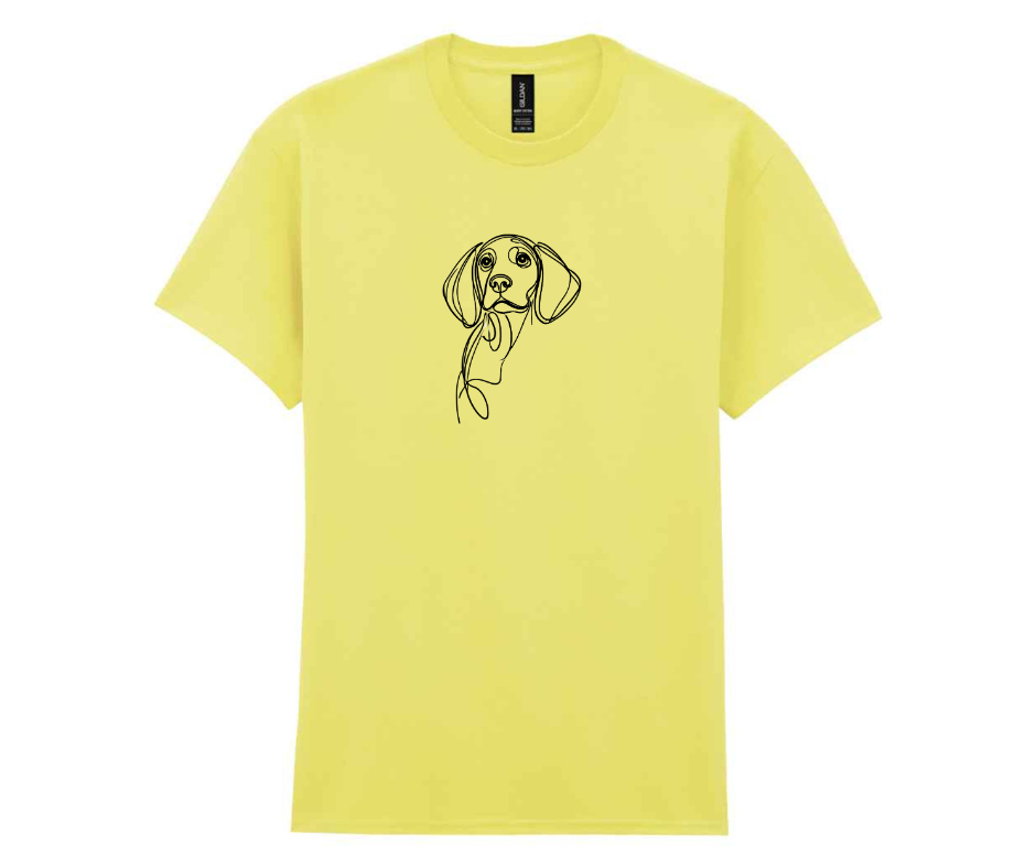 Minimalist doggy t-shirt - Yellow
