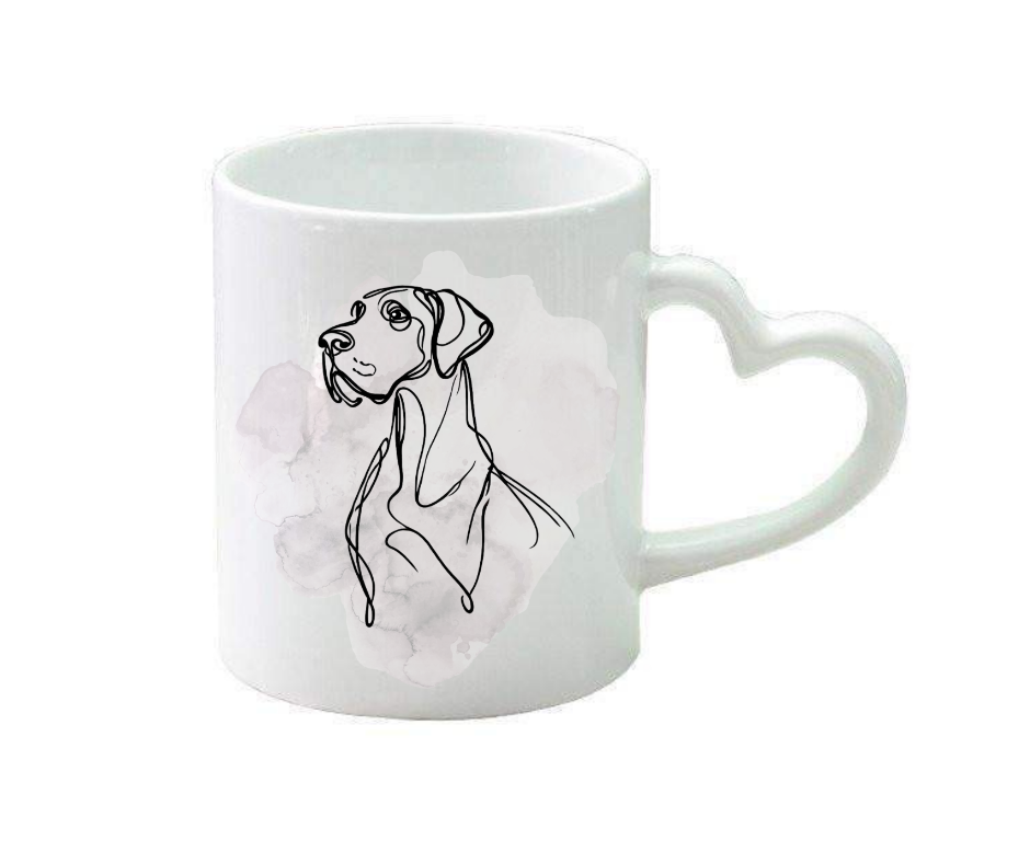 Personalised heart handle mug