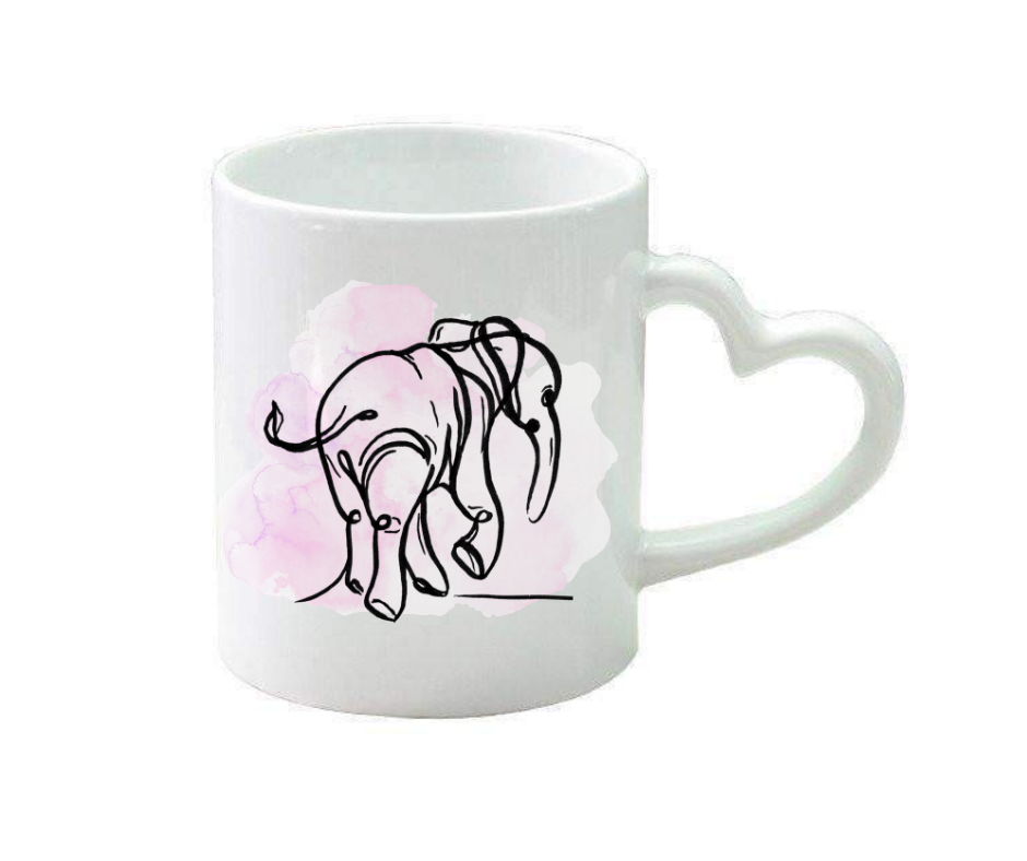 Personalised heart handle mug