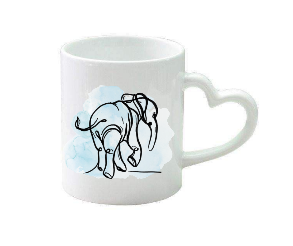 Personalised heart handle mug