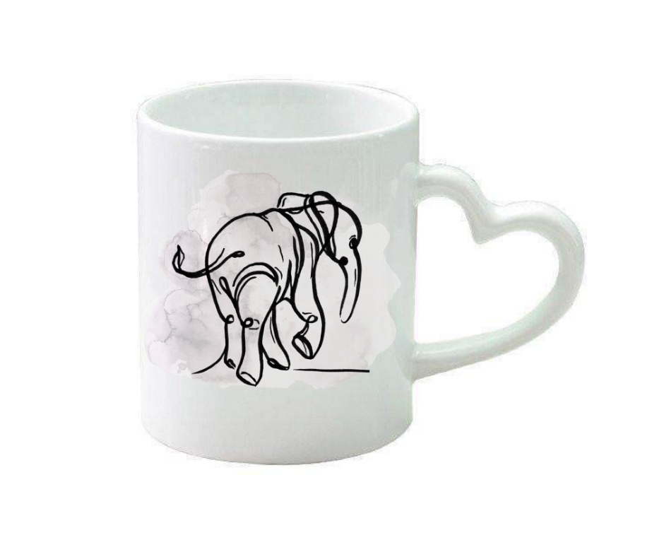 Personalised heart handle mug