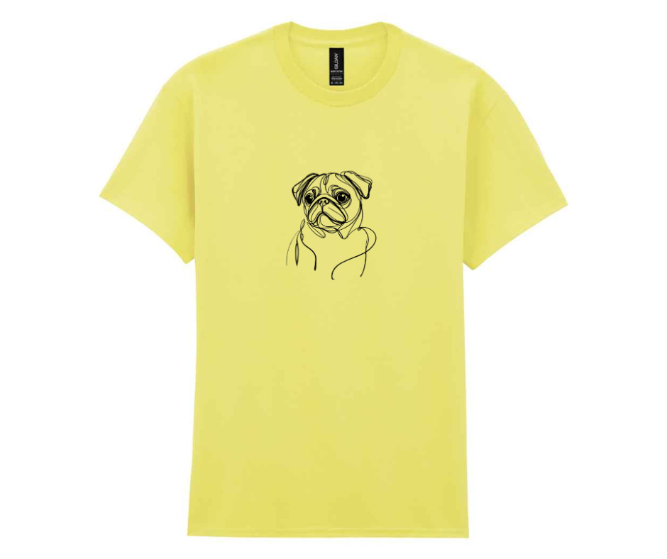 Minimalist doggy t-shirt - Yellow
