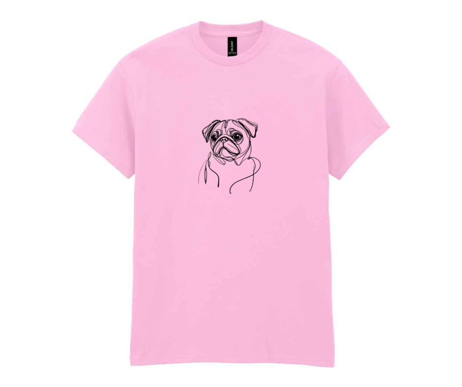 Minamilist doggy t-shirt - Pink