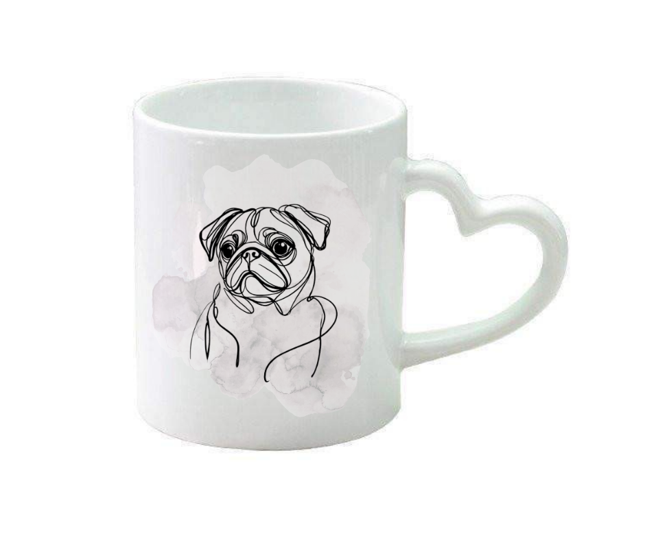 Personalised heart handle mug