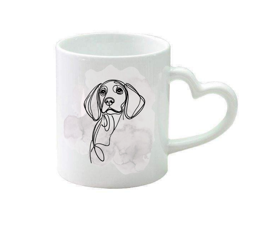 Personalised heart handle mug