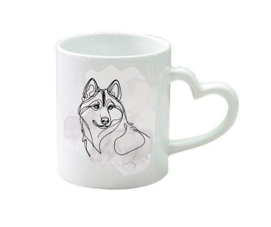 Personalised heart handle mug
