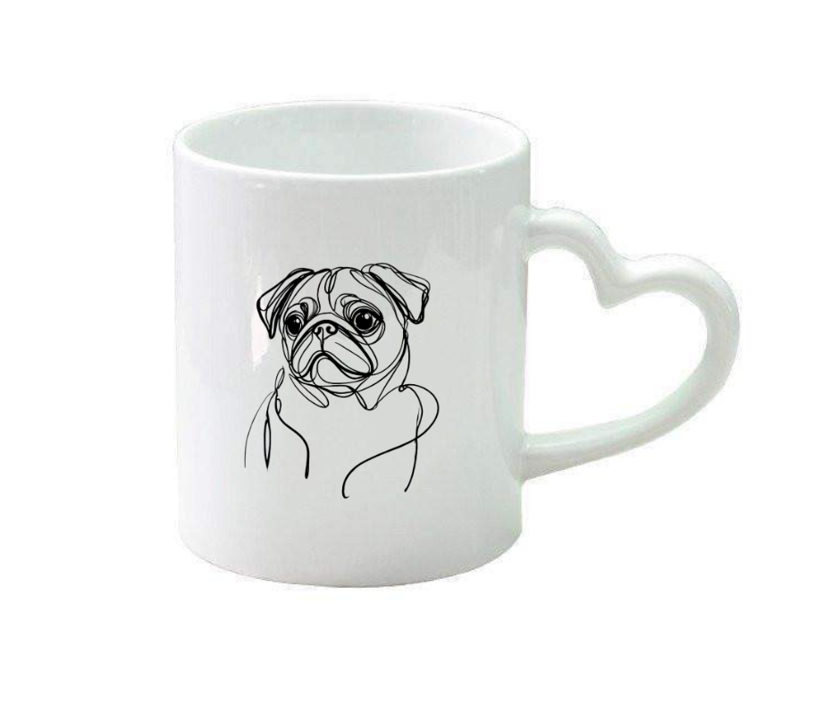 Heart handled mug