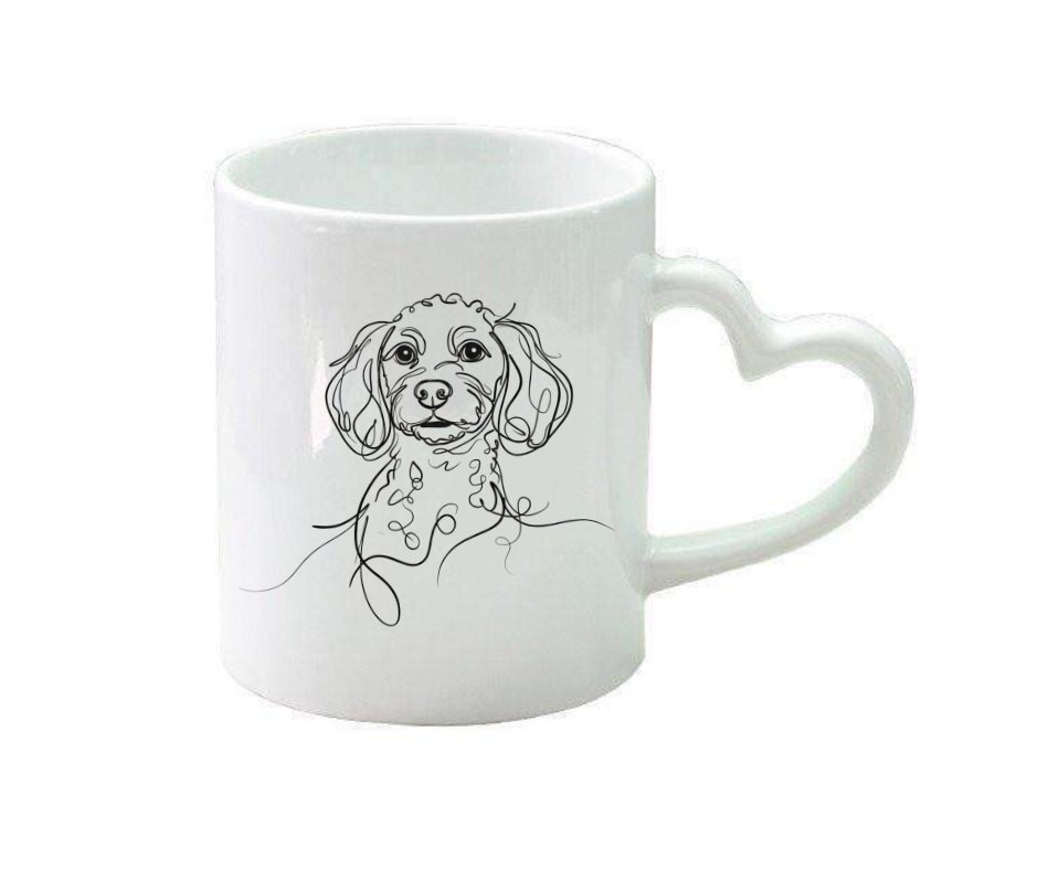 Doggo heart handle mug