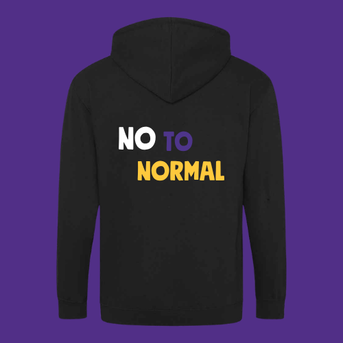 No to normal zipped hoodie