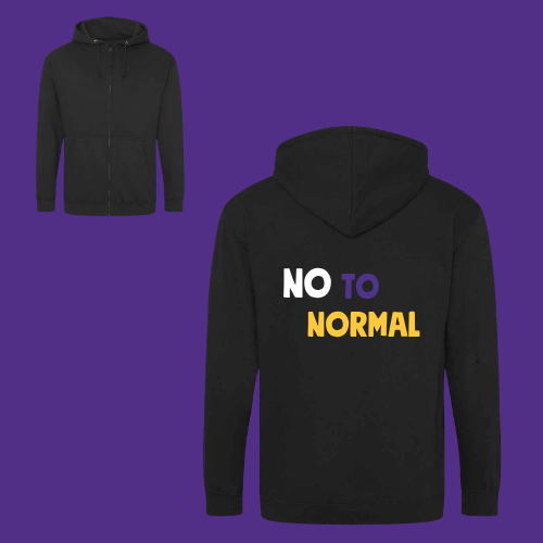 No to normal zipped hoodie