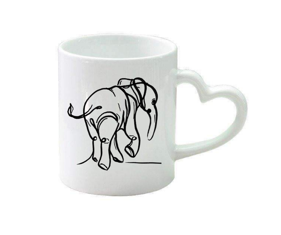 Personalised heart handle mug