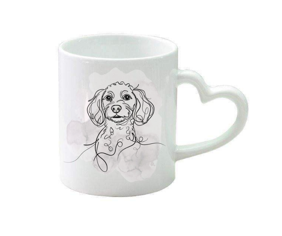 Doggo heart handle mug
