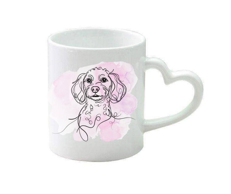 Doggo heart handle mug