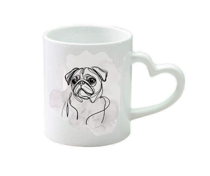 Personalised heart handle mug