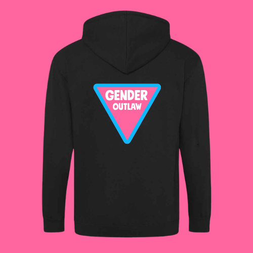 Gender Outlaw zipped hoodie - pink and blue