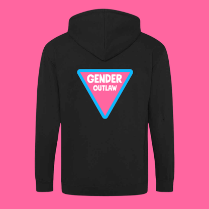 Gender Outlaw zipped hoodie - pink and blue