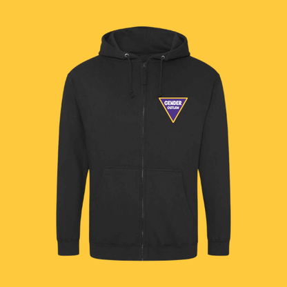 Gender Outlaw Zipped Hoodie - purple and yellow