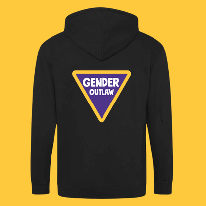 Gender Outlaw Zipped Hoodie - purple and yellow