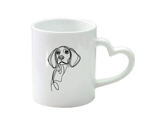 Personalised heart handle mug