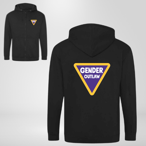 Gender Outlaw Zipped Hoodie - purple and yellow