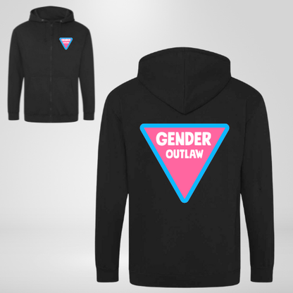 Gender Outlaw zipped hoodie - pink and blue