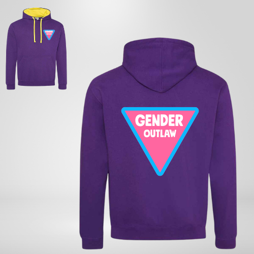 Gender Outlaw hoodie - pink and blue
